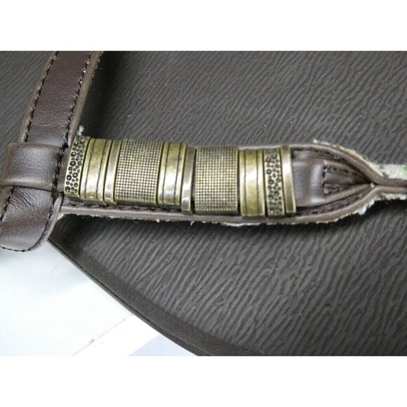 New Sanuk‎ Strappy Sandals Women's Size 7 Brown Metallic Beads Boho - Picture 6 of 6